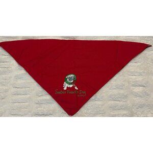 Old Navy Christmas Holiday Santa's Favorite Dog PUG Dog Red Bandana ONE SIZE